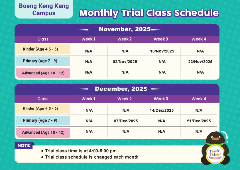 bkk campus trial calendar