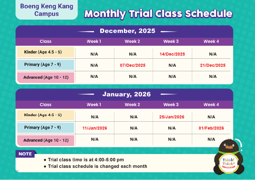 bkk campus trial calendar